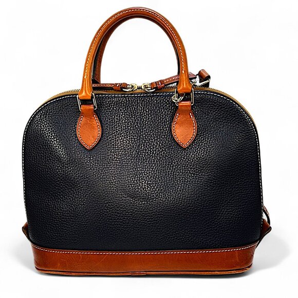 Dooney & Bourke Top Zip Cobalt Blue Satchel Purse Pebbled Grain Leather Bag - Picture 2 of 14